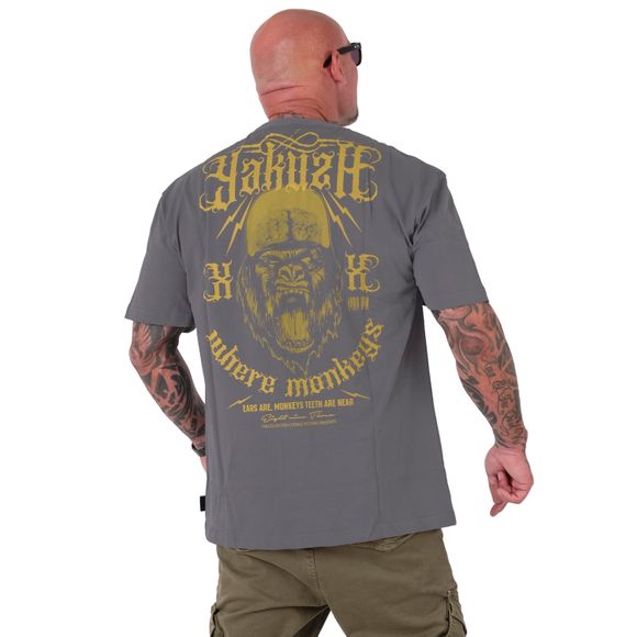 Yakuza pánské tričko OVERSIZED MONKEYS TSB 21045 Steel Gray - L