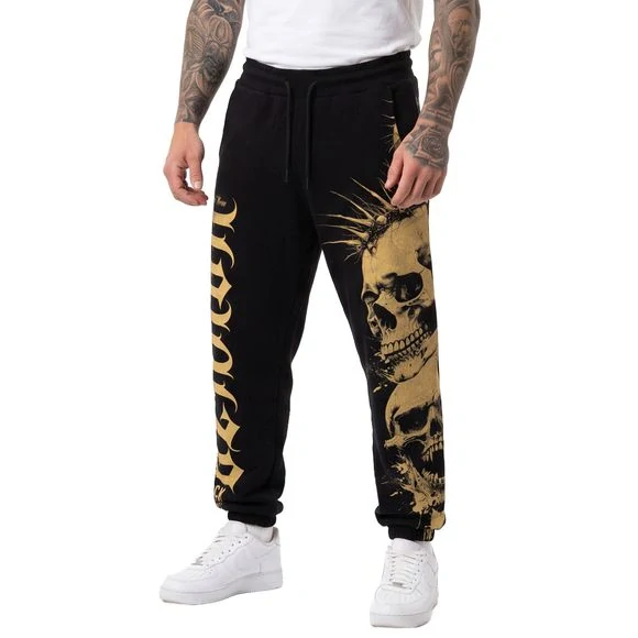 Yakuza tepláky SKULL STACK JOB 29011 Black