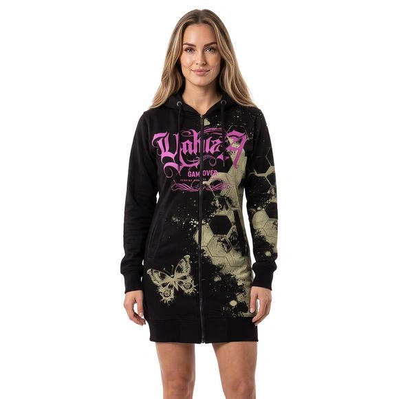 Yakuza dámská mikina HONEYCOMB BUTTERFLY LONG GLHZB 29104 Black