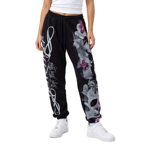 Yakuza dámské tepláky FLOWER SKULL GJOB 29112 Black