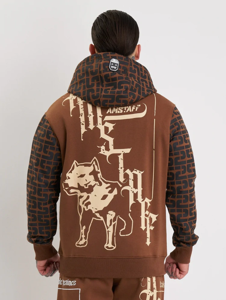 Amstaff Pánská Mikina Ashur Hoodie Brown