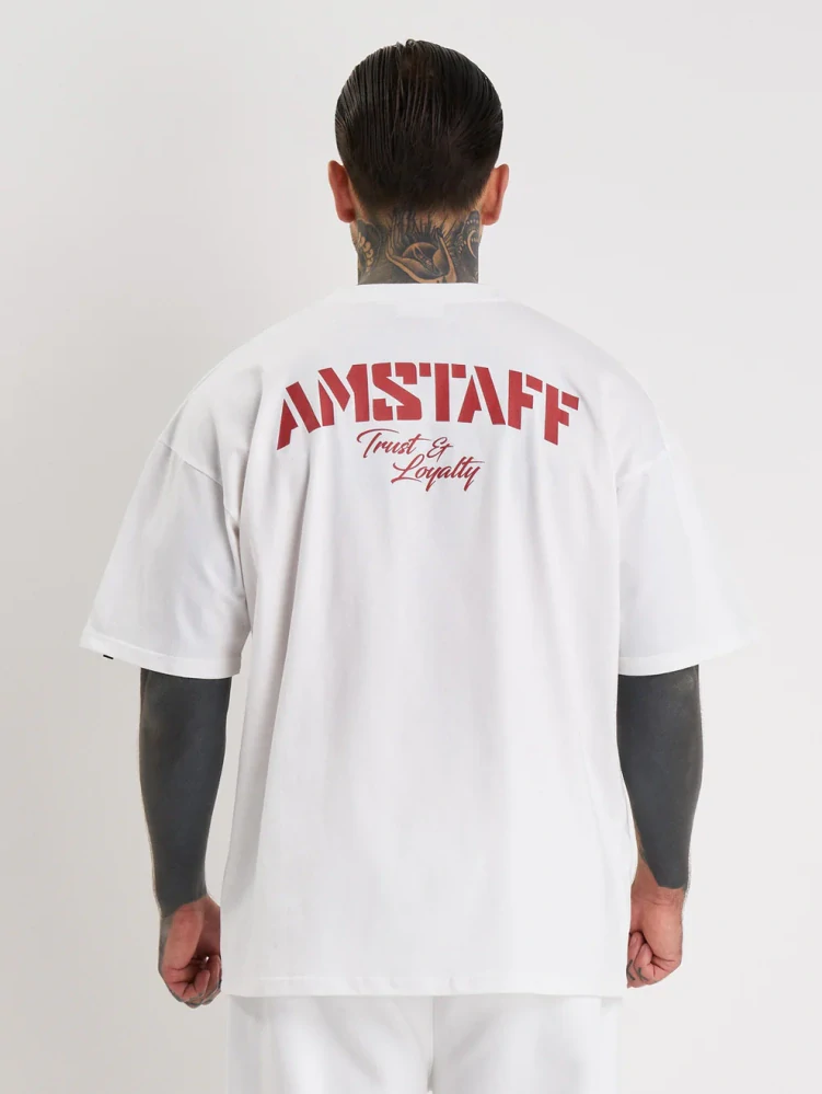Amstaff tričko Logo 2.0 White/Red