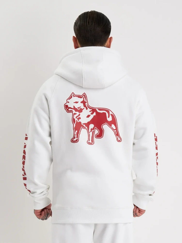 Amstaff Mikina Logo 2.0 Ziphoody White/Red
