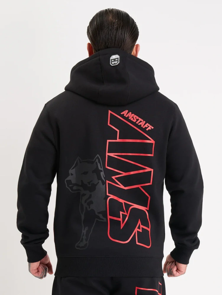 Amstaff Mikina Mavor Ziphoody Black/Red