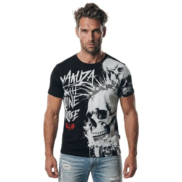 Yakuza pánské tričko SKULL STACK TSB 29014 Black