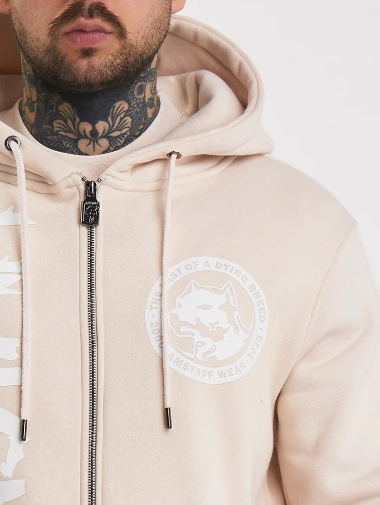 Amstaff Pánská Mikina Valtor Zip Creamwood