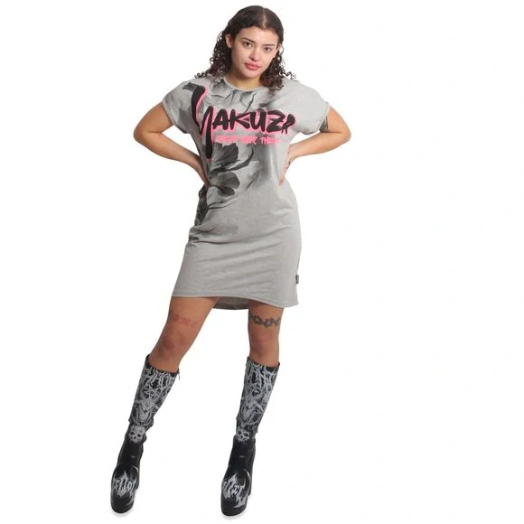 Yakuza dámské šaty NIGHT FLOWER GKB 25130 Hell Grey