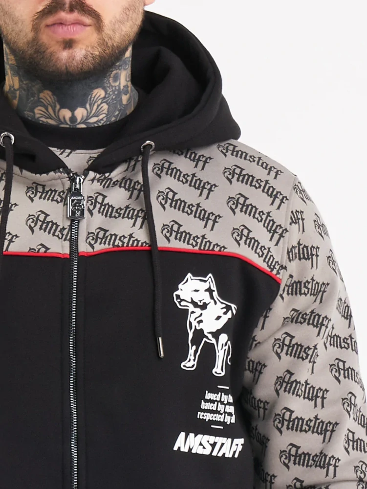 Amstaff Pánská Mikina Varek Zip Black/Grey 