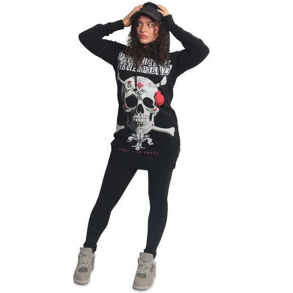 Yakuza dámské mikinové šaty PORCELAIN GKB 26124 Black