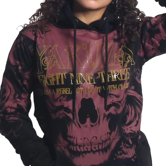 Yakuza dámské mikinové šaty LOST SKULL GKB 27108 Black