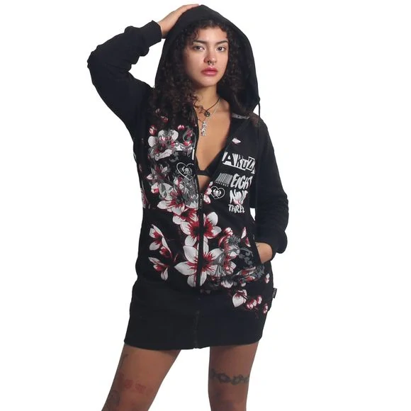 Yakuza dámská mikina HANAMI LONG GLHZB 27103 Black