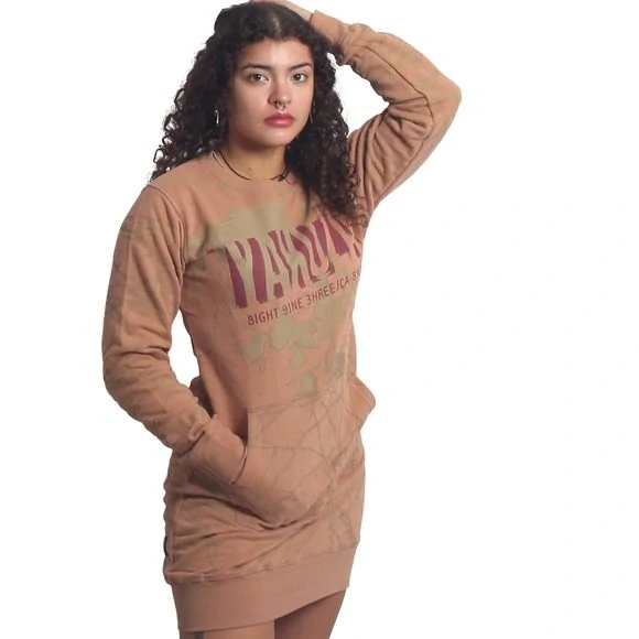 Yakuza dámské mikinové šaty THORNS GKB 27106 Mocha mousse