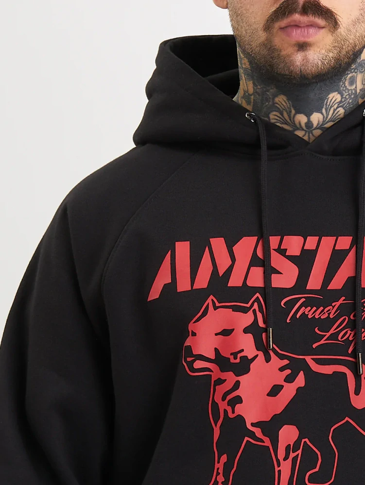 Amstaff Mikina Logo 2.0 Hoody Black/Red