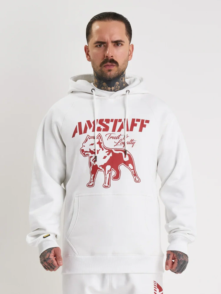 Amstaff Pánská Souprava Logo 2.0 Hoodie White/Red