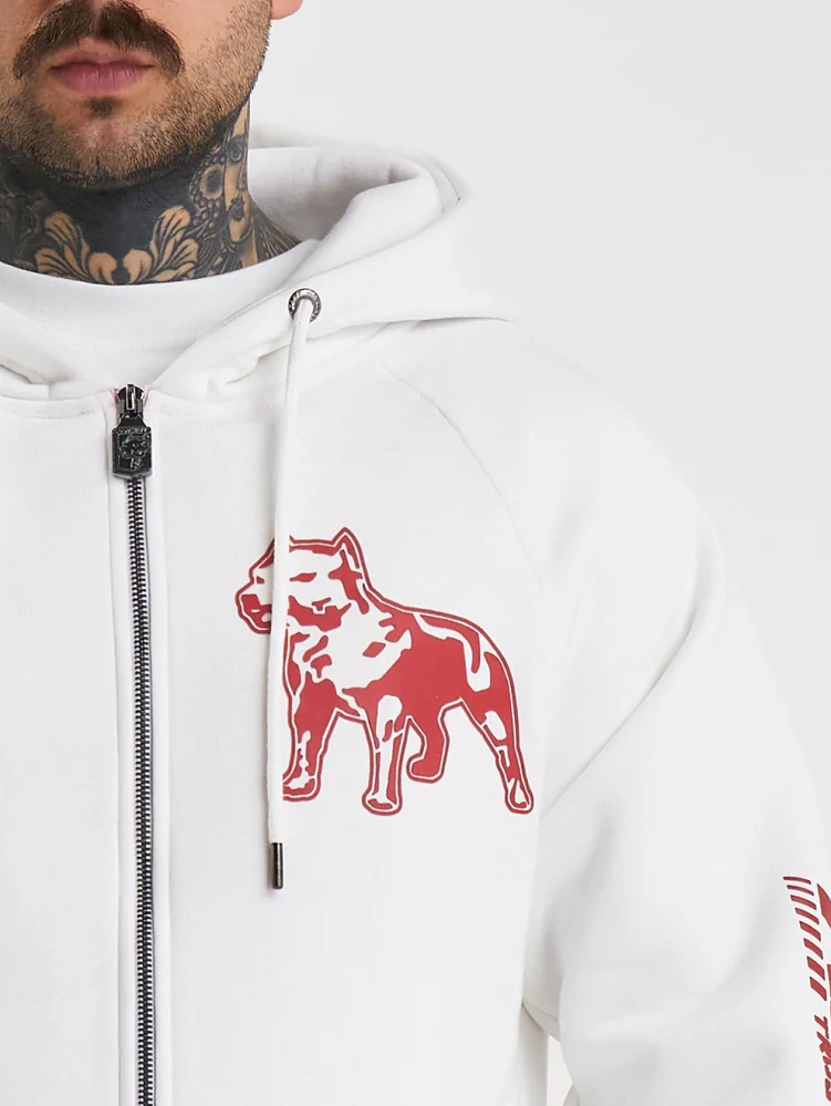 Amstaff Mikina Logo 2.0 Ziphoody White/Red