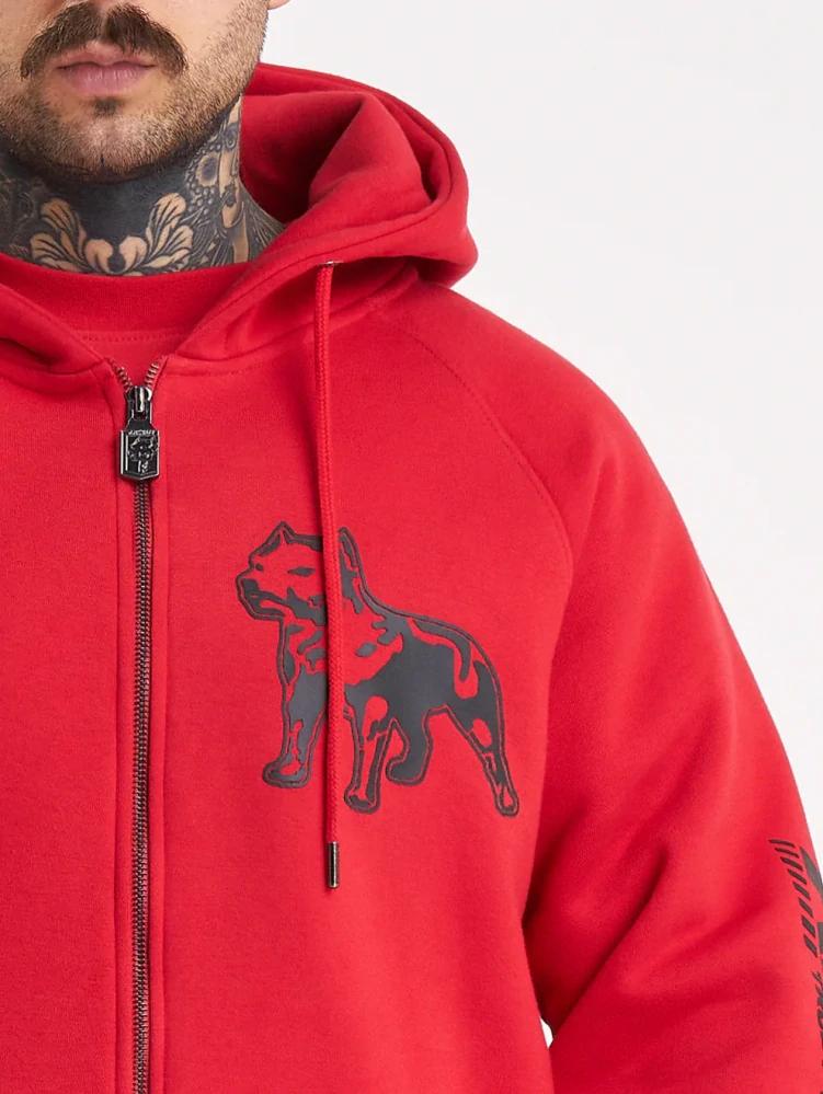 Amstaff Mikina Logo 2.0 Ziphoody Red/Black