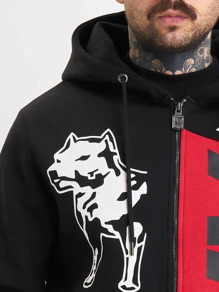 Amstaff Mikina Mavor Ziphoody Black/Red