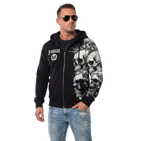 Yakuza pánská mikina SKULL STACK HZB 29005 Black