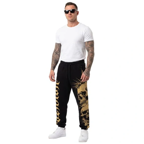 Yakuza tepláky SKULL STACK JOB 29011 Black