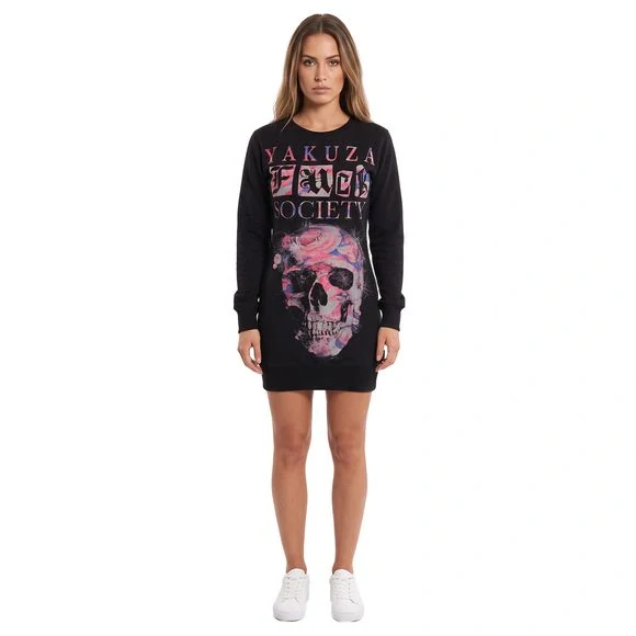 Yakuza dámské mikinové šaty FCK SOCIETY GKB 29107 Black