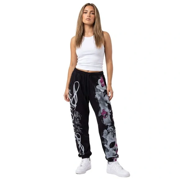 Yakuza dámské tepláky FLOWER SKULL GJOB 29112 Black