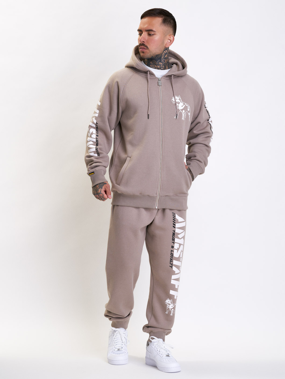 Amstaff Mikina Logo 2.0 Ziphoody Braun
