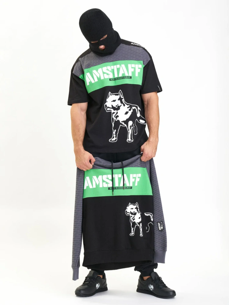 Amstaff pánské tričko Masho Black/Grey/Green