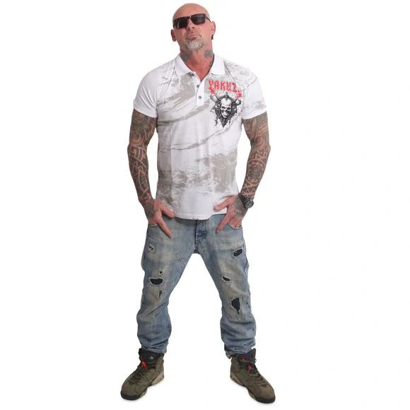 Yakuza polo tričko AHOLE TPO 25040 Whte