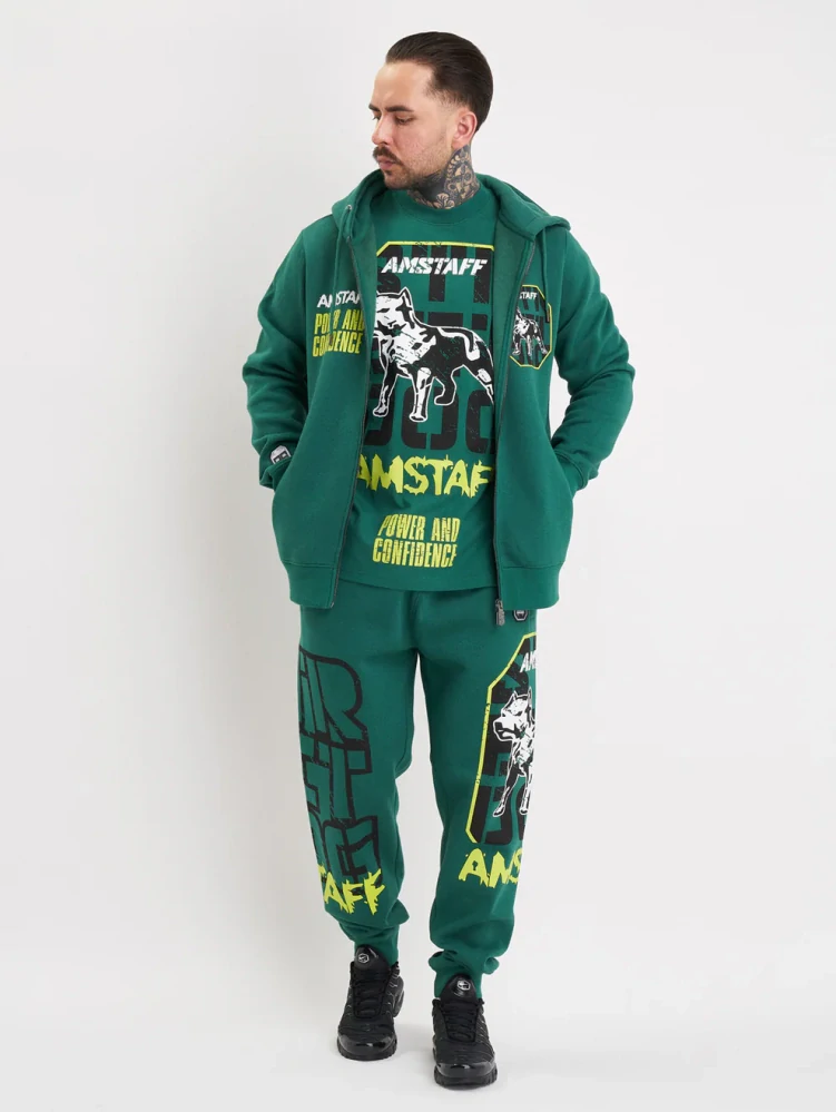 Amstaff Pánská Mikina Solinor Zip Green