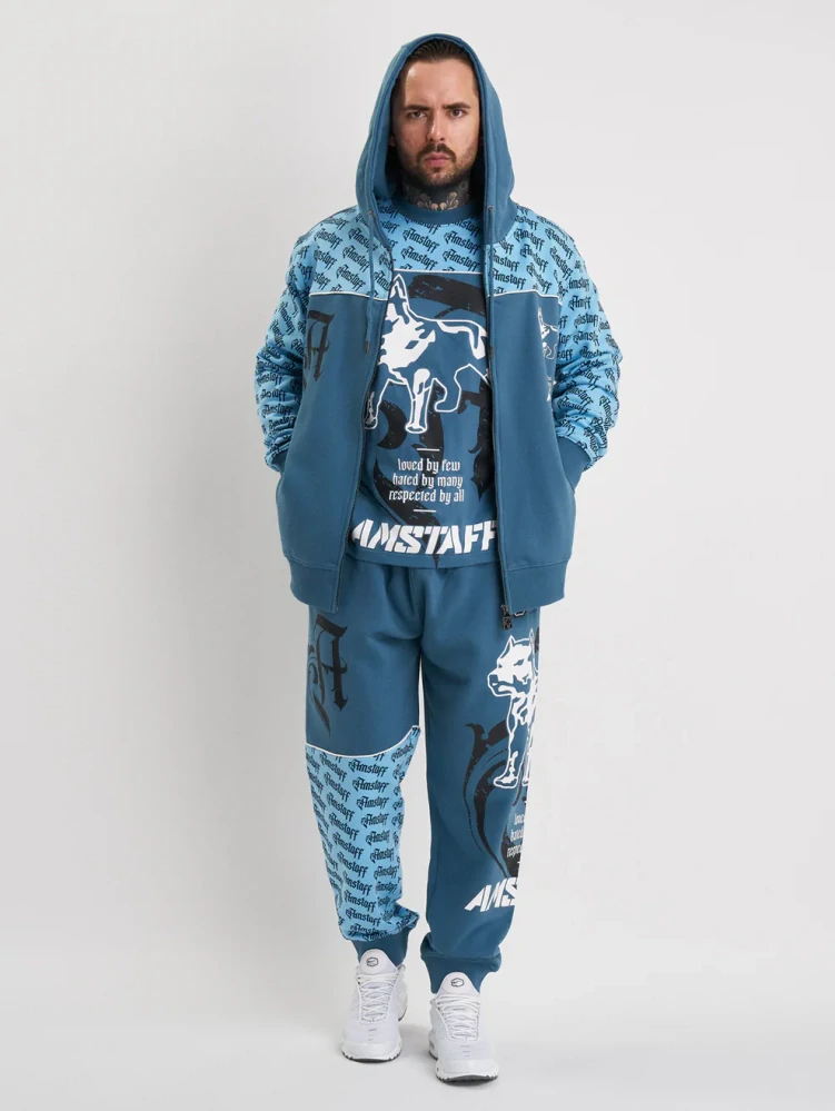 Amstaff Pánská Mikina Varek Zip Blue