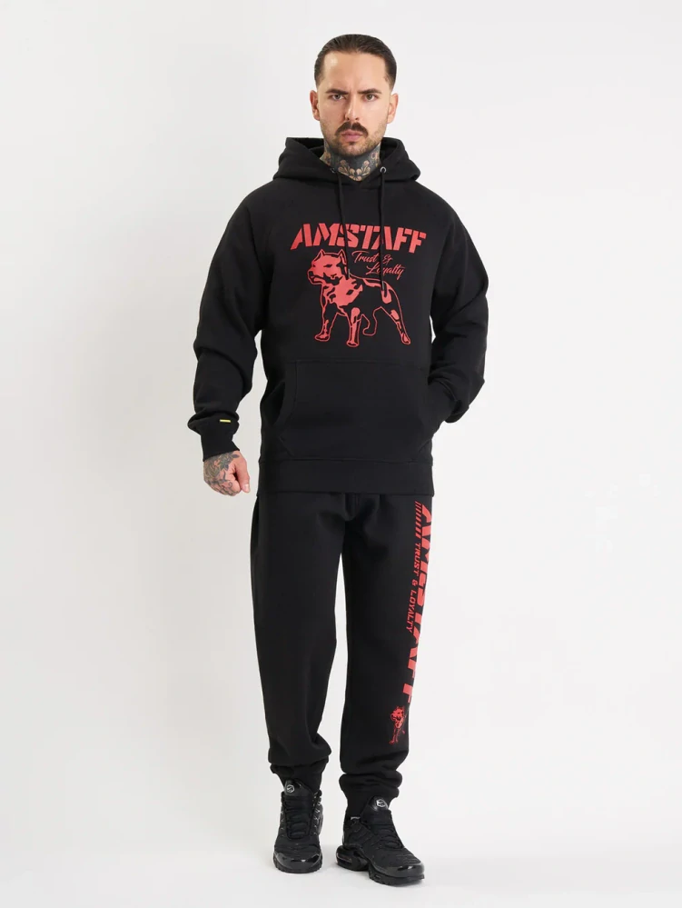 Amstaff Mikina Logo 2.0 Hoody Black/Red