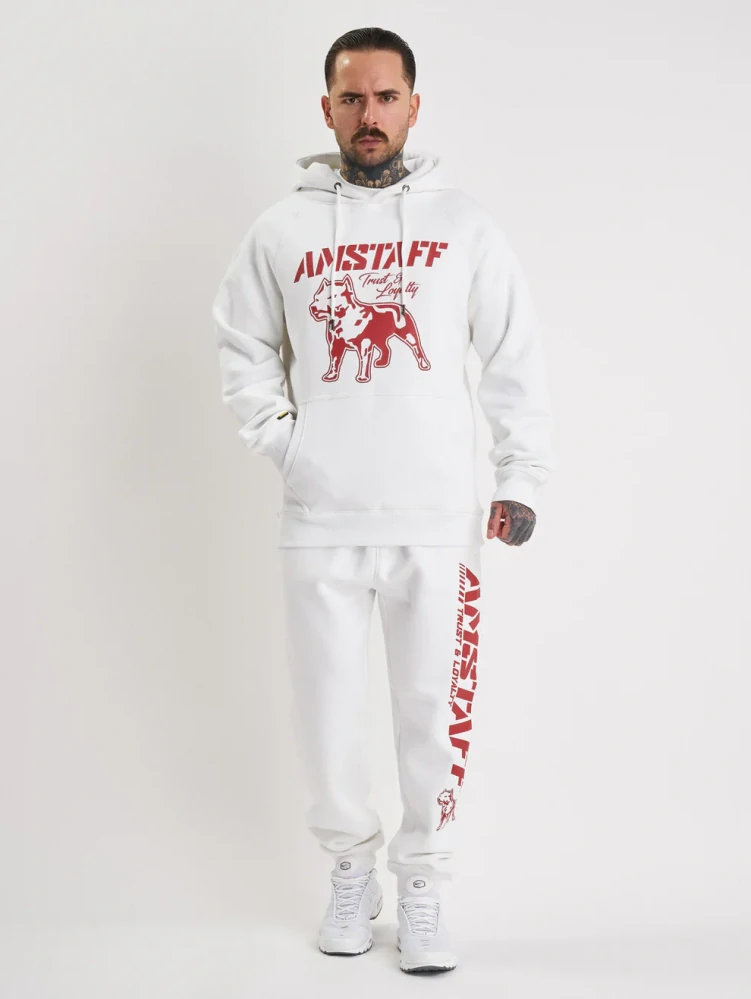 Amstaff Mikina Logo 2.0 Hoody White/Red