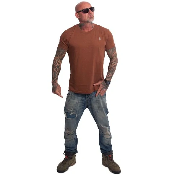 Yakuza pánské tričko PLAIN REGULAR TSB 25048 Braun