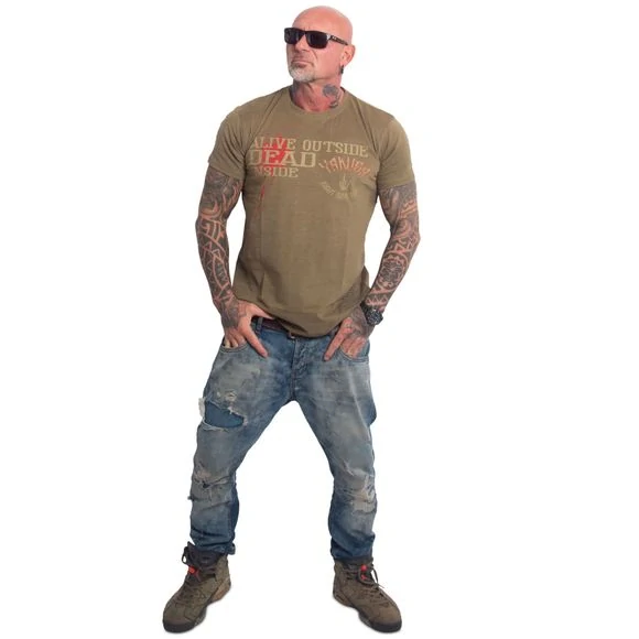 Yakuza pánské tričko OUTSIDE REGULAR TSB 27001 Burnt Olive