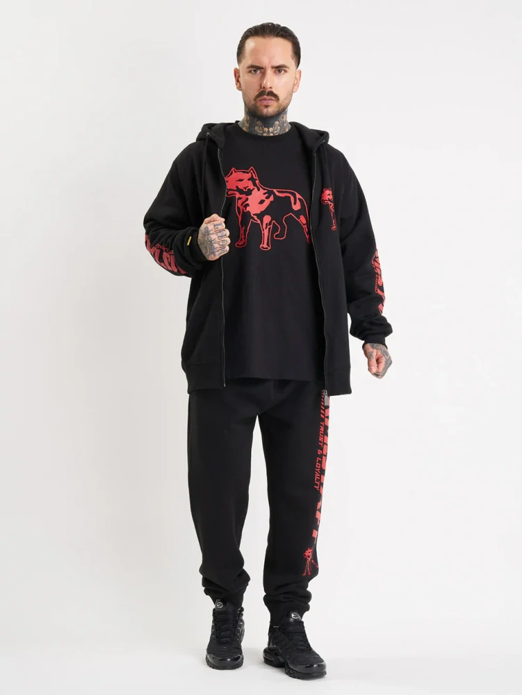 Amstaff Mikina Logo 2.0 Ziphoody Black/Red