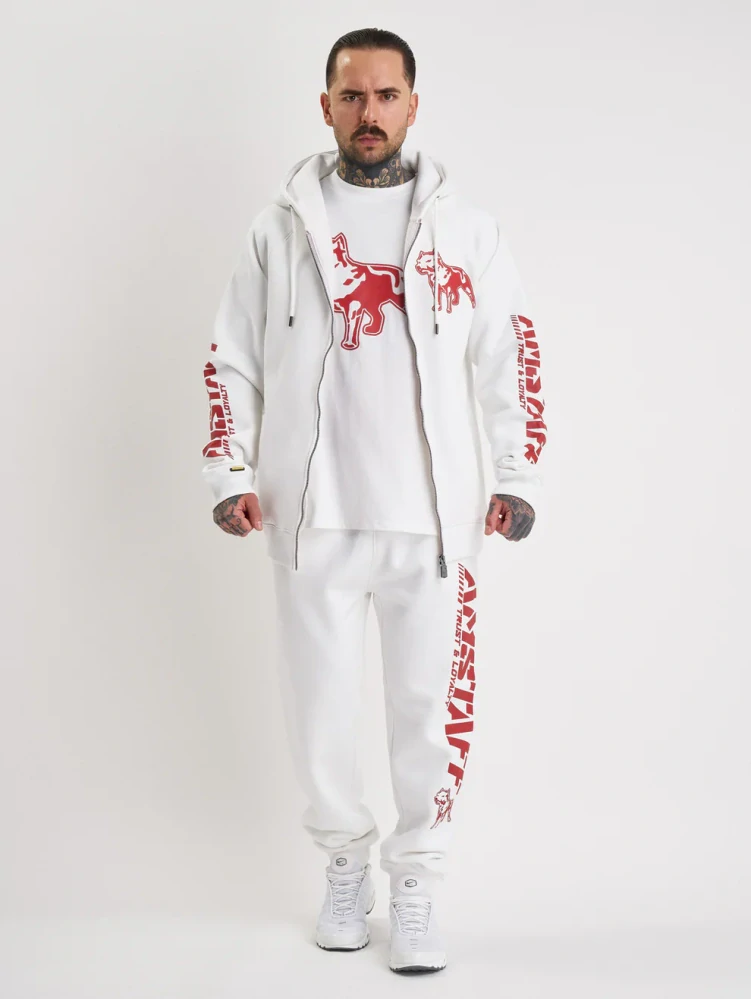 Amstaff Mikina Logo 2.0 Ziphoody White/Red
