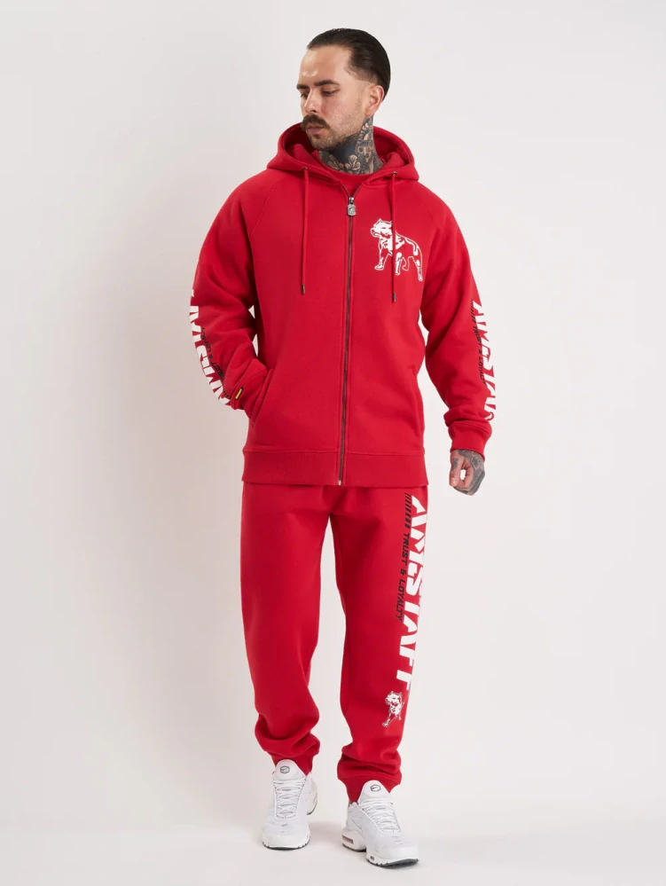 Amstaff Mikina Logo 2.0 Ziphoody Red/White