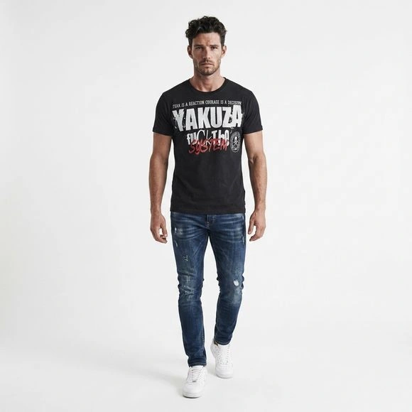 Yakuza pánské tričko REACTION TSB 28014 Black