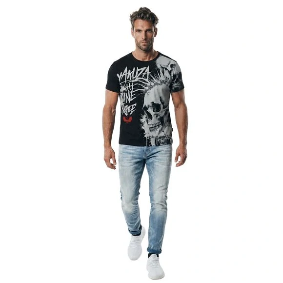 Yakuza pánské tričko SKULL STACK TSB 29014 Black