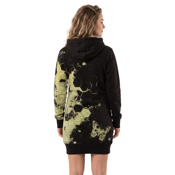 Yakuza dámská mikina HONEYCOMB BUTTERFLY LONG GLHZB 29104 Black