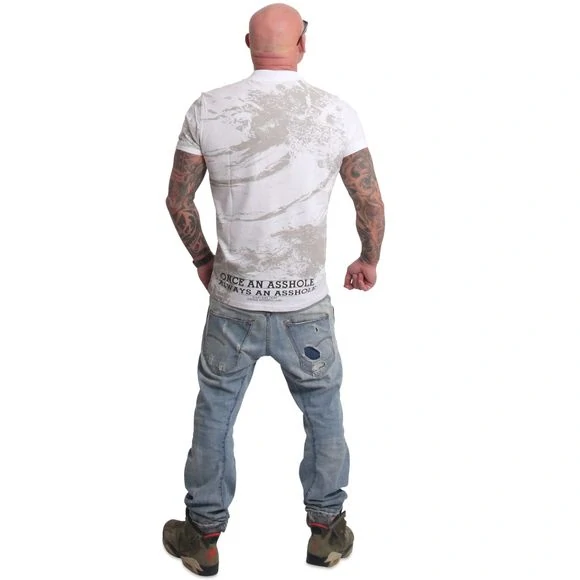 Yakuza polo tričko AHOLE TPO 25040 Whte