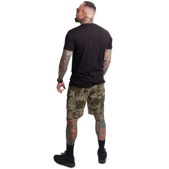 Yakuza Cargo šortky CRASHED CSB 25048 Burnt Olive