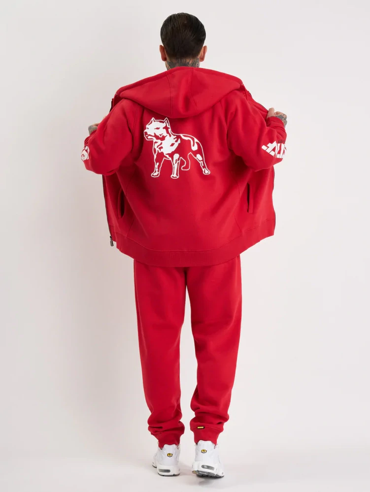 Amstaff Mikina Logo 2.0 Ziphoody Red/White