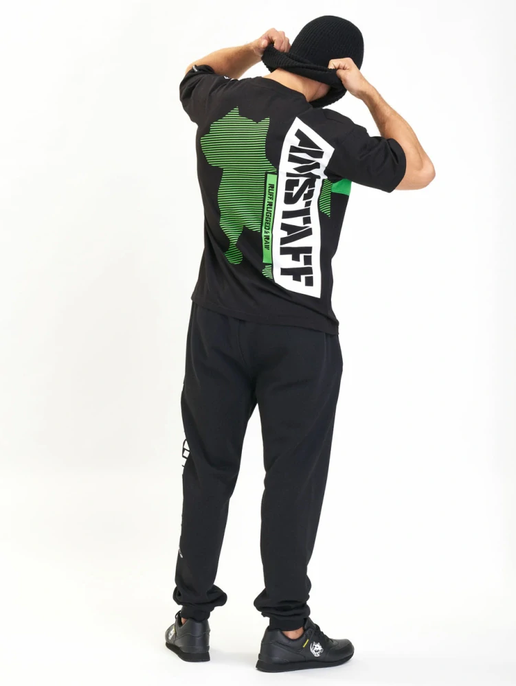 Amstaff pánské tričko Masho Black/Grey/Green