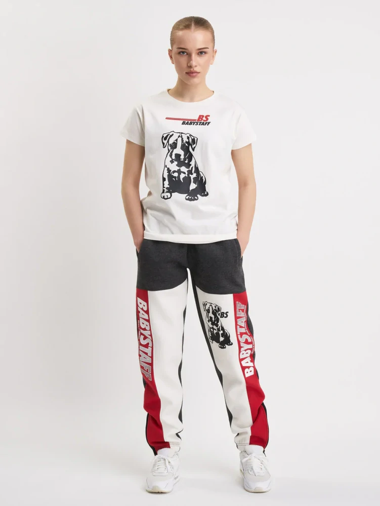 BabySTAFF tepláky Nela White/Grey