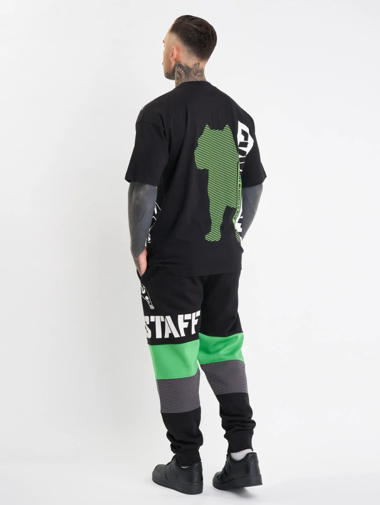 Amstaff pánské tepláky Masho Black/Grey/Green