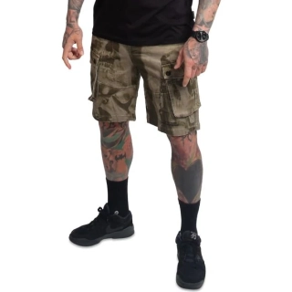 Yakuza Cargo šortky CRASHED CSB 25048 Burnt Olive