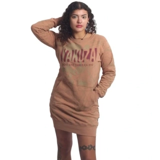 Yakuza dámské mikinové šaty THORNS GKB 27106 Mocha mousse