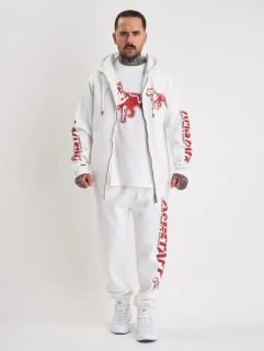 Amstaff Pánská Souprava Logo 2.0 Zip Hoodie White/Red