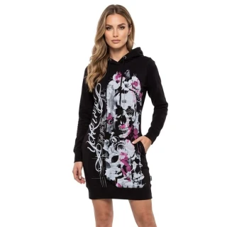 Yakuza dámské mikinové šaty FLOWER SKULL GKB 29109 Cabaret
